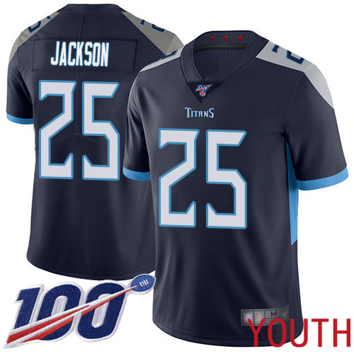 Tennessee Titans Limited Navy Blue Youth Adoree  Jackson Home Jersey NFL Football #25 100th Season Vapor Untouchable